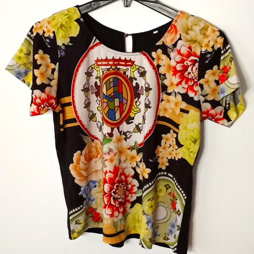 Floral & Medallion Print Top